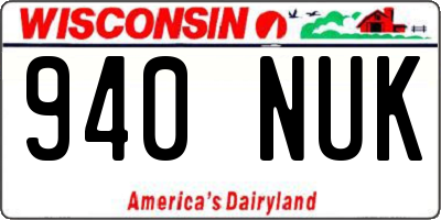 WI license plate 940NUK