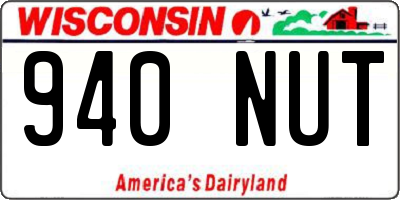 WI license plate 940NUT