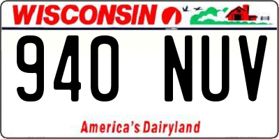 WI license plate 940NUV