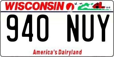 WI license plate 940NUY