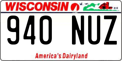 WI license plate 940NUZ