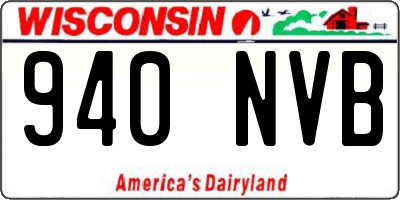 WI license plate 940NVB