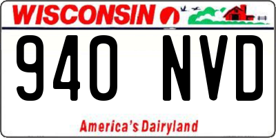 WI license plate 940NVD