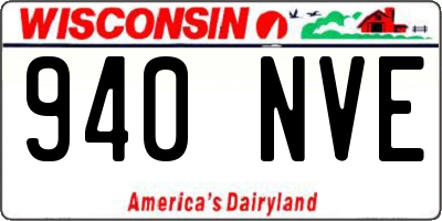 WI license plate 940NVE