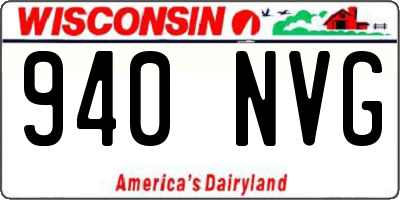 WI license plate 940NVG