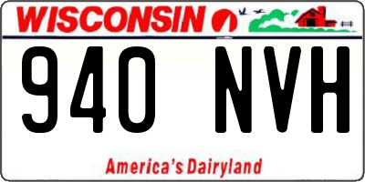 WI license plate 940NVH