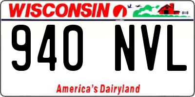 WI license plate 940NVL