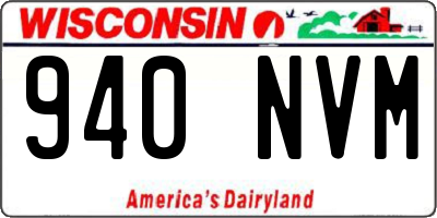 WI license plate 940NVM