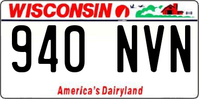 WI license plate 940NVN