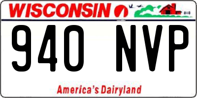 WI license plate 940NVP