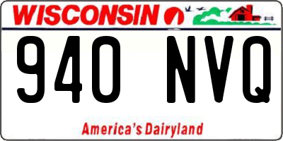 WI license plate 940NVQ