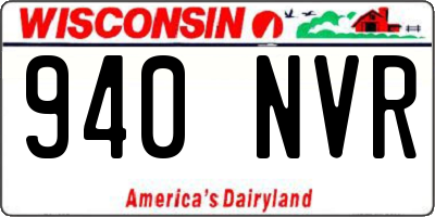 WI license plate 940NVR