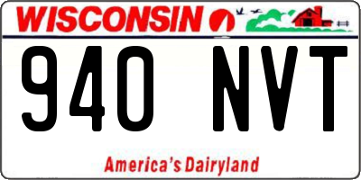 WI license plate 940NVT