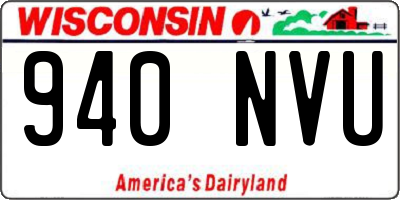 WI license plate 940NVU