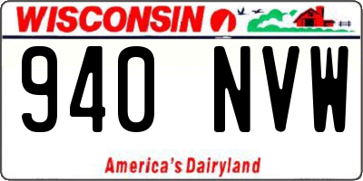 WI license plate 940NVW