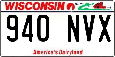 WI license plate 940NVX