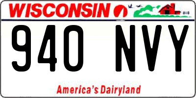 WI license plate 940NVY