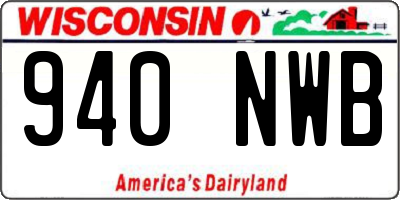 WI license plate 940NWB