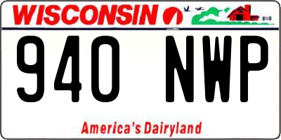 WI license plate 940NWP