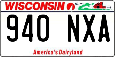 WI license plate 940NXA