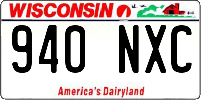 WI license plate 940NXC