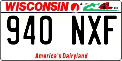 WI license plate 940NXF