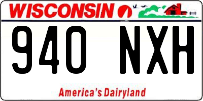 WI license plate 940NXH
