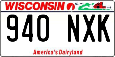 WI license plate 940NXK