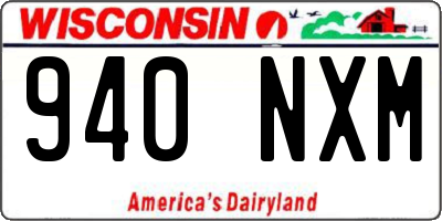 WI license plate 940NXM