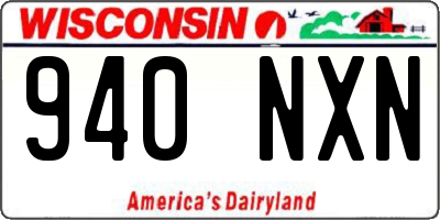 WI license plate 940NXN