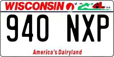 WI license plate 940NXP