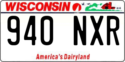 WI license plate 940NXR