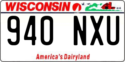WI license plate 940NXU