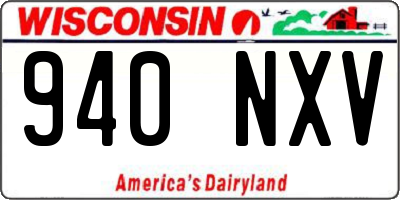 WI license plate 940NXV
