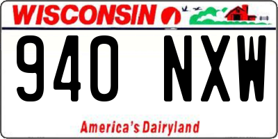 WI license plate 940NXW