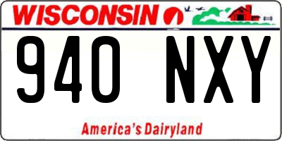 WI license plate 940NXY