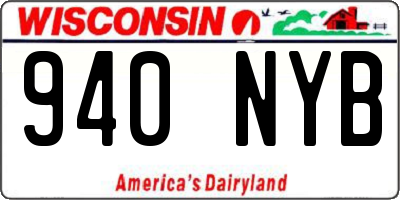 WI license plate 940NYB