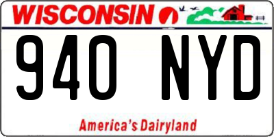 WI license plate 940NYD