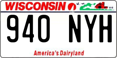 WI license plate 940NYH