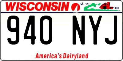 WI license plate 940NYJ