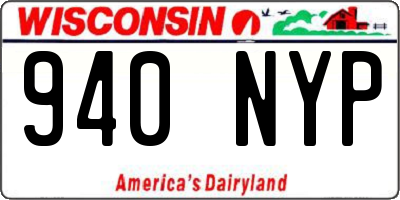 WI license plate 940NYP