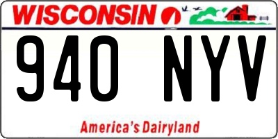 WI license plate 940NYV