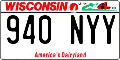 WI license plate 940NYY