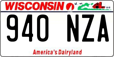 WI license plate 940NZA