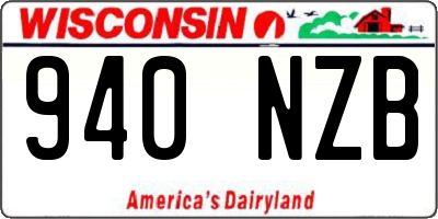 WI license plate 940NZB