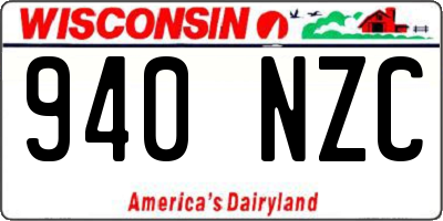WI license plate 940NZC