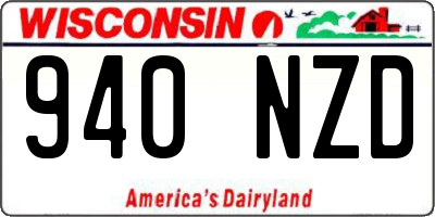 WI license plate 940NZD
