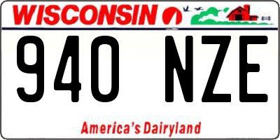 WI license plate 940NZE