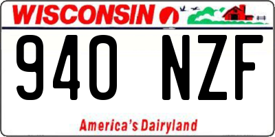 WI license plate 940NZF
