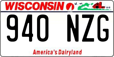 WI license plate 940NZG